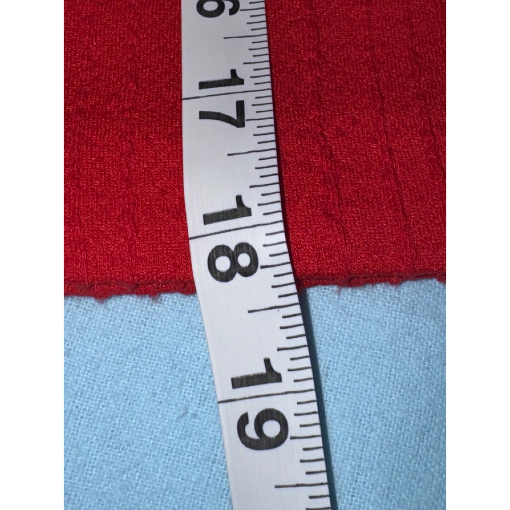 LOFT Red Textured Boucle Mini Skirt Button Pocket A-Line Size L - Picture 7 of 13